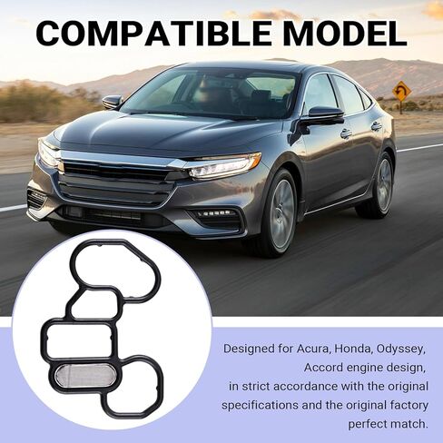 3 قطع طقم حشيات محول فلتر الزيت، حشية مبيت فلتر الزيت، استبدل OEM 15825-P8A-A01 36172-P8A-A01 91319-PR3-000، متوافق مع Hon-da Accord/Odyssey/Pilot/CL/MDX/RDX/RL (أسود) in Kuwait