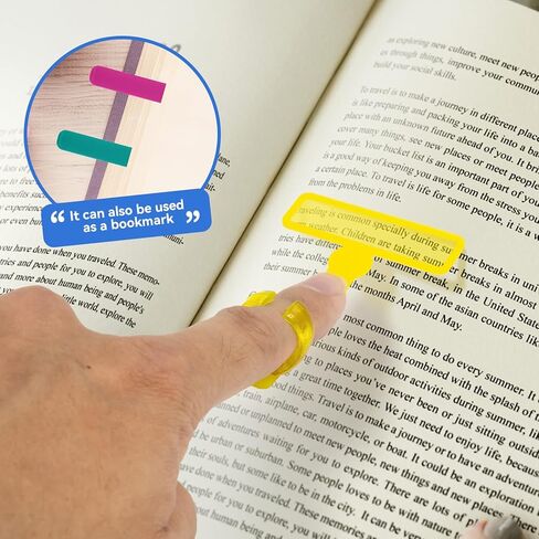 8 قطع من شرائط القراءة الموجهة، أدوات تعقب القراءة الموجهة بالأصابع، أدوات عسر القراءة، أدوات تعقب الأصابع ADHD، أدوات القراءة مع حلقات الأصابع in Kuwait