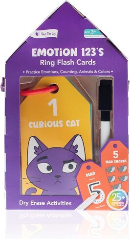 Open The Joy Dry Erase Number & Emotion Flash Cards for Kids – 123 Counting & Feelings Learning Set, Reusable Preschool Math & SEL Toys, Tracing & Writing Practice Ages 3+ in Kuwait