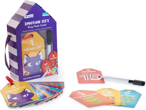Open The Joy Dry Erase Number & Emotion Flash Cards for Kids – 123 Counting & Feelings Learning Set, Reusable Preschool Math & SEL Toys, Tracing & Writing Practice Ages 3+ in Kuwait