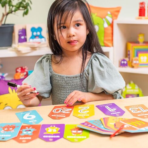 Open The Joy Dry Erase Number & Emotion Flash Cards for Kids – 123 Counting & Feelings Learning Set, Reusable Preschool Math & SEL Toys, Tracing & Writing Practice Ages 3+ in Kuwait