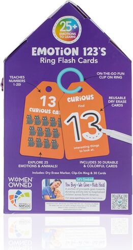 Open The Joy Dry Erase Number & Emotion Flash Cards for Kids – 123 Counting & Feelings Learning Set, Reusable Preschool Math & SEL Toys, Tracing & Writing Practice Ages 3+ in Kuwait