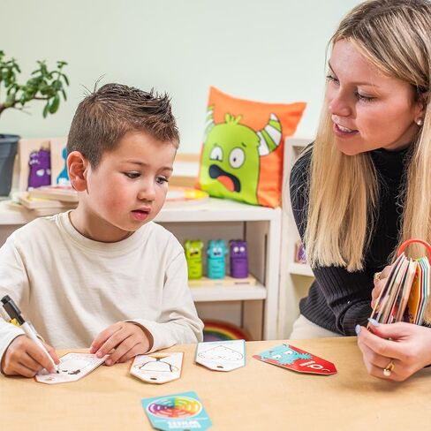 افتح بطاقات فلاش Joy Dry Erase Emotion Flash للأطفال - مجموعة تعلم ABC Feelings، بطاقات SEL القابلة لإعادة الاستخدام، أنشطة الذكاء العاطفي، ألعاب تعليمية لمرحلة ما قبل المدرسة والعلاج للأعمار من 3 سنوات فما فوق. in Kuwait