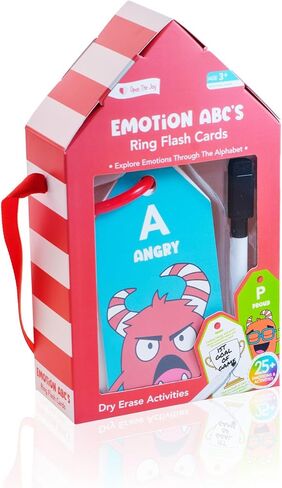 افتح بطاقات فلاش Joy Dry Erase Emotion Flash للأطفال - مجموعة تعلم ABC Feelings، بطاقات SEL القابلة لإعادة الاستخدام، أنشطة الذكاء العاطفي، ألعاب تعليمية لمرحلة ما قبل المدرسة والعلاج للأعمار من 3 سنوات فما فوق. in Kuwait