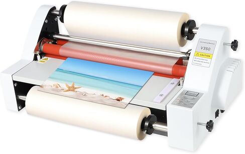 V350 Cold Hot Roll Laminator,350mm Laminating Machine,Single & Double Sided Thermal Laminator for Paper Card PVC Foil,Etc.,Digital Display & Temperature Control for Home Commercial Office School,700W in Kuwait