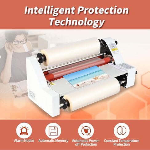V350 Cold Hot Roll Laminator,350mm Laminating Machine,Single & Double Sided Thermal Laminator for Paper Card PVC Foil,Etc.,Digital Display & Temperature Control for Home Commercial Office School,700W in Kuwait