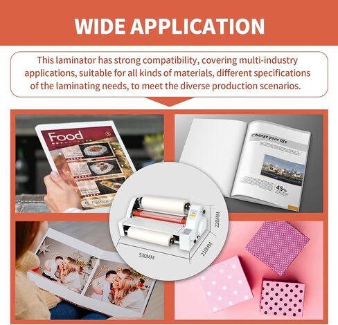 V350 Cold Hot Roll Laminator,350mm Laminating Machine,Single & Double Sided Thermal Laminator for Paper Card PVC Foil,Etc.,Digital Display & Temperature Control for Home Commercial Office School,700W in Kuwait