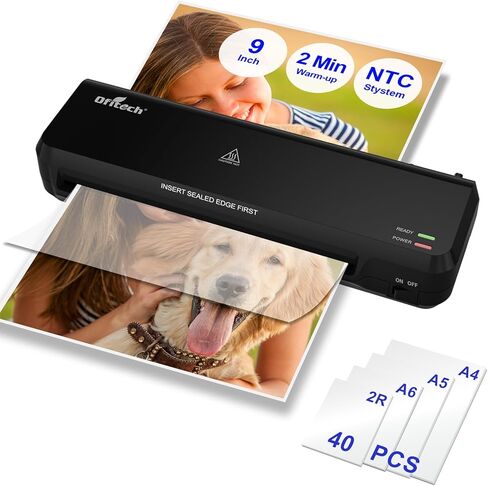9 inch Laminator Machine with 40 Laminating Sheets, A4 Thermal Laminator with 2-Min Faster Preheat, Laminating Machine 8.5 x 11 for Office, School and Home Use, Auto Shut-Off, NTC Technology in Kuwait