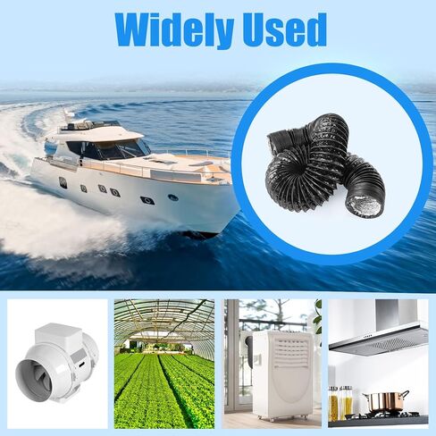3 Inch Boat Blower Hose - Marine Exhaust Hose Replacement for Boat Venting, Flexible Engine Vent Duct Marine Air Hose for Ventilation System(1 Pack, Black) in Kuwait