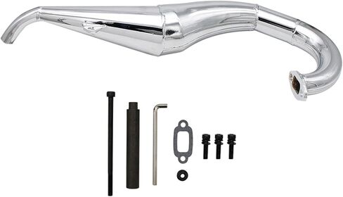 FLMLF Metal Side Exhaust Pipe Kit For 1/5 Hpi ROVAN King Motor Baja 5b SS Rc CAR PARYS in Kuwait