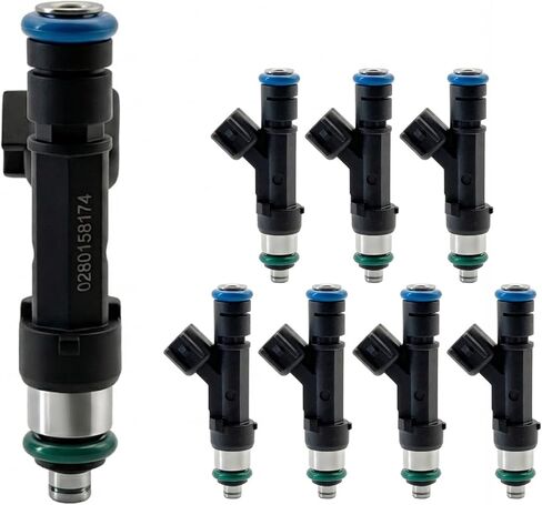 YVZ 8PCS 4-Hole Fuel Injectors Kit, OE Replacement Fuel Injectors Compatible with Ford F150 2009-2010, Expedition 2009-2014, Lincoln Navigator 2009-2014 5.4L V8, Replace# 0280158174 9L3Z9F593B FJ1003 in Kuwait