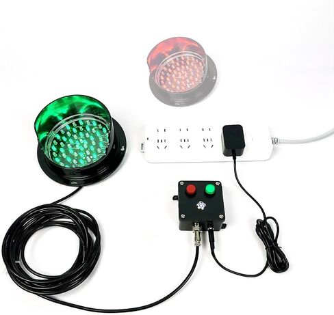 Style Traffic Lamp, Traffic Light Wall with Controller,LED, Red/Green Stop and Go, Signal, PC Housing Waterproof IP53 Industrial Light(240V,300mm/12in) in Kuwait