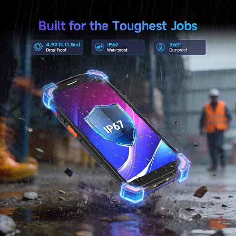 Android 15 Barcode Scanner F2, Handheld PDA w/Zebra SE4710 Scan Engine, 6 Inch Touchscreen Industrial Mobile Computer, IP67 Data Terminal Inventory Scanner for Warehouse Logistics Management in Kuwait