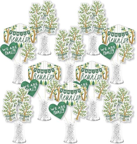 Big Dot of Happiness Family Tree Reunion - Family Gathering Party Centerpiece Sticks - Showstopper Table Toppers - 35 Pieces in Kuwait