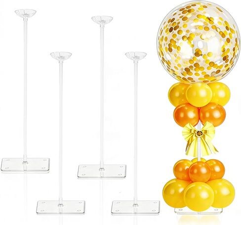 JOYYPOP 4 Sets Balloon Stands for Table 15.75 Inch Clear Adjustable Balloon Centerpieces for Tables Reusable Balloon Holder Sticks for Graduation Wedding Baby Shower Birthday in Kuwait