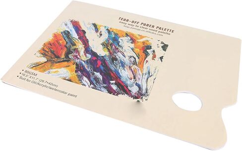 Disposable Tear Off Paper Palette Tear Off Palette Paper Disposable Paint Smooth Water with Thumb Hole for Watercolor Gouache Oil Acrylic Painting in Kuwait