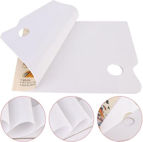 Disposable Tear Off Paper Palette Tear Off Palette Paper Disposable Paint Smooth Water with Thumb Hole for Watercolor Gouache Oil Acrylic Painting in Kuwait