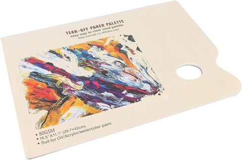 Disposable Tear Off Paper Palette Tear Off Palette Paper Disposable Paint Smooth Water with Thumb Hole for Watercolor Gouache Oil Acrylic Painting in Kuwait