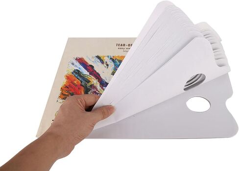 Disposable Tear Off Paper Palette Tear Off Palette Paper Disposable Paint Smooth Water with Thumb Hole for Watercolor Gouache Oil Acrylic Painting in Kuwait