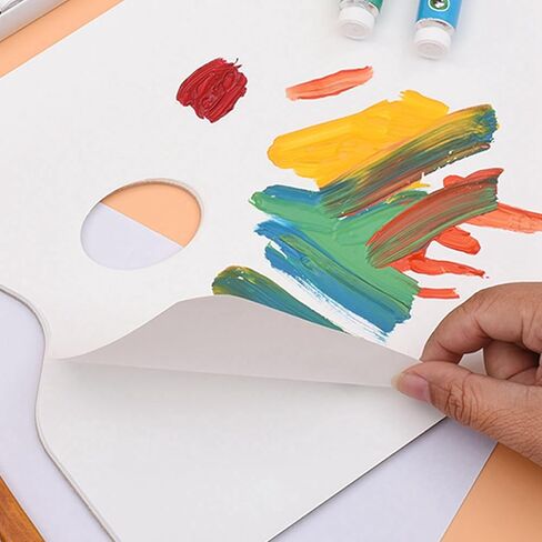 Disposable Tear Off Paper Palette Tear Off Palette Paper Disposable Paint Smooth Water with Thumb Hole for Watercolor Gouache Oil Acrylic Painting in Kuwait