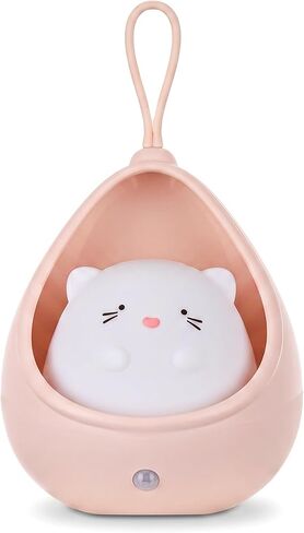 TriPro Cute Kitty Motion Sensor Night Light Wall Lamp,Rechargable,Bedroom Decoration for Kids Baby Toddler Teen Gift (Blue) in Saudi Arabia