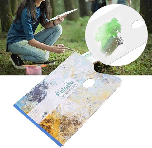 25 Sheets Disposable Palette Paper for Gouache Oil Acrylic Painting with Impermeable Coating A4 Size No Need to Wash in Kuwait