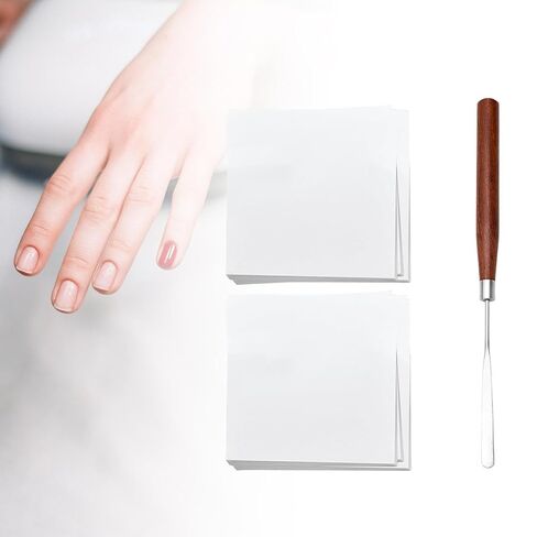 Generic 100 Pieces Nail Art Palette Mixing Tool Nail Polish Palette Paper Waterproof Manicure Plates with Stirring Rod for Mixed Color Drawing Suitable for in Kuwait