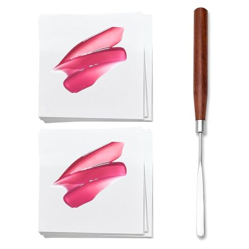 Generic 100 Pieces Nail Art Palette Mixing Tool Nail Polish Palette Paper Waterproof Manicure Plates with Stirring Rod for Mixed Color Drawing Suitable for in Kuwait