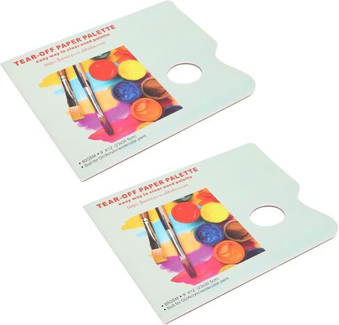 Rengue 2Pack Tear Off Paint Palette Paper, Palettes Double Sided Palette for Acrylic and Oil Painting, Perfect for Students and Artists 2Pack Tear Off Paint Paper, Disposable in Kuwait