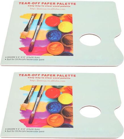 Rengue 2Pack Tear Off Paint Palette Paper, Palettes Double Sided Palette for Acrylic and Oil Painting, Perfect for Students and Artists 2Pack Tear Off Paint Paper, Disposable in Kuwait