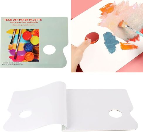 Rengue 2Pack Tear Off Paint Palette Paper, Palettes Double Sided Palette for Acrylic and Oil Painting, Perfect for Students and Artists 2Pack Tear Off Paint Paper, Disposable in Kuwait