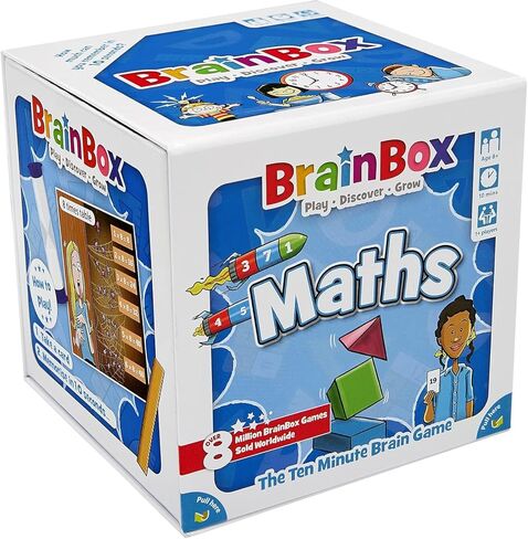 BrainBox Maths Card Game | Trivia Game | Fun Game for Family Game Night | Memory Game for Kids and Adults | Ages 8+ | 1+ Players | Average Playtime 10 Minutes | Made by Green Board Games in Kuwait