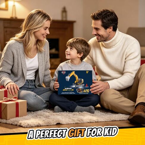Selieve 1/64 Remote Control Excavator,Mini Excavator Toy for Learning Programming, RC Construction Vehicle with Metal Shovel & Light, Birthday Gift for Boys Age 3+ in Kuwait