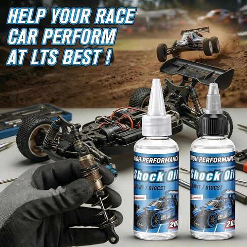 2 Bottles Racing Silicone Shock Oil 60WT 810CST 2OZ, RC Car Shock Oil for Lubricating R/C Radio Controlled Cars and All Types of Vehicles, Electric Car/Truck Option Parts, Does Not Evaporate in Kuwait