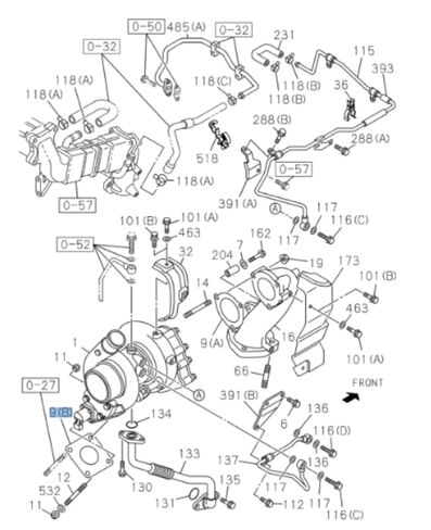 Gasket Turbocharger to Exhaust Duct for Isuzu NPR-HD NQR NPR 4HK1 5.2L 2007-2024 in Kuwait