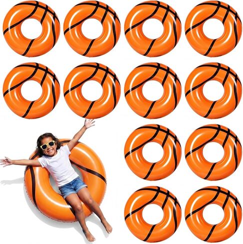 Simgoing 12 Pack Inflatable Pool Float for Kids 24 Inch Swimming Rings Inflatable Tubes Floaties Toys for Kids Adults Summer Beach, Lake, Pool Floaties Toys, Party Decorations in Kuwait