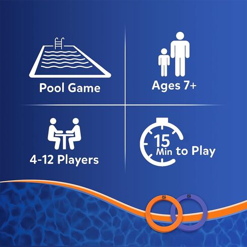 لعبة حمام السباحة Skillmatics - الأطواق الساخنة والباردة، لعبة حمام السباحة الجماعية الممتعة للأطفال، لعبة صيفية عالية الطاقة للأولاد والبنات الذين تتراوح أعمارهم بين 7 و8 و9 و10 و11 وما فوق، 4-12 لاعبين، 8 حلقات عائمة in Kuwait