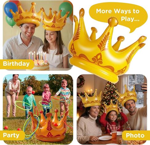 funscape 2pcs لعبة بركة التاج، طفل نفخ لعبة إرم المياه ث / 12 حلقات 5 كرات، في الهواء الطلق الشاطئ الفناء الخلفي لعبة الحديقة، الصيف تجمع حزب الديكور هدية 3 4 5 6 7 8 10 سنة للأطفال صبي فتاة الأطفال in Kuwait