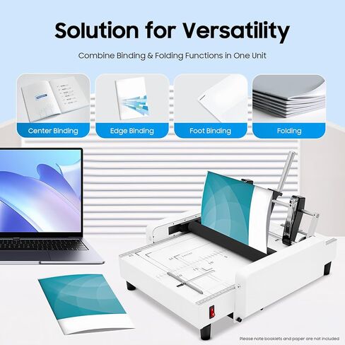 A3 Booklet Maker and Paper Folding Machine, 2-in-1 Binding and Folding, Steel, 19.69x12.8 in, 200-300 Books/hr, Corded Electric in Kuwait