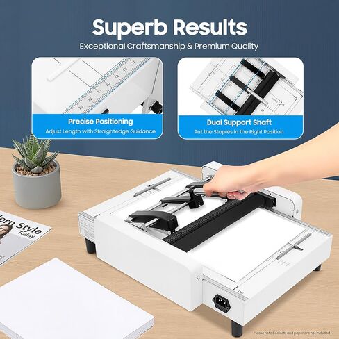 A3 Booklet Maker and Paper Folding Machine, 2-in-1 Binding and Folding, Steel, 19.69x12.8 in, 200-300 Books/hr, Corded Electric in Kuwait