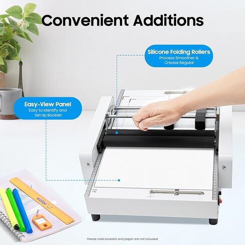 A3 Booklet Maker and Paper Folding Machine, 2-in-1 Binding and Folding, Steel, 19.69x12.8 in, 200-300 Books/hr, Corded Electric in Kuwait