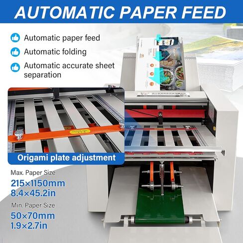 Automatic Paper Folding Machine – 262 ft/min Electric Document Folder with 4 Trays & Digital Counter – Desktop Paper Folder for Offices, Print Shops, Manuals & Letters (110V) in Kuwait