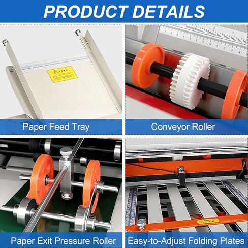 Automatic Paper Folding Machine – 262 ft/min Electric Document Folder with 4 Trays & Digital Counter – Desktop Paper Folder for Offices, Print Shops, Manuals & Letters (110V) in Kuwait