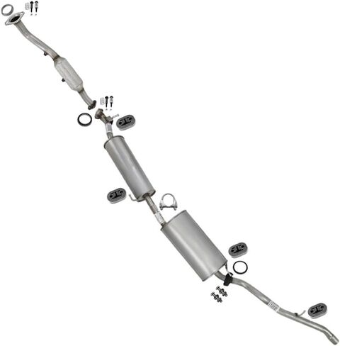 Exhaust Complete Exhaust System Kit Compatible for 2003-2011 Honda Element 2.4L | EPA Approved | Northeastern Exhaust | Stainless Steel | Free Gasket, Clamp, Bolt Kit and Hanger | Direct-Fit in Kuwait