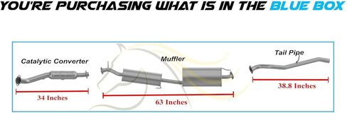 Exhaust Complete Exhaust System Kit Compatible for 2003-2011 Honda Element 2.4L | EPA Approved | Northeastern Exhaust | Stainless Steel | Free Gasket, Clamp, Bolt Kit and Hanger | Direct-Fit in Kuwait