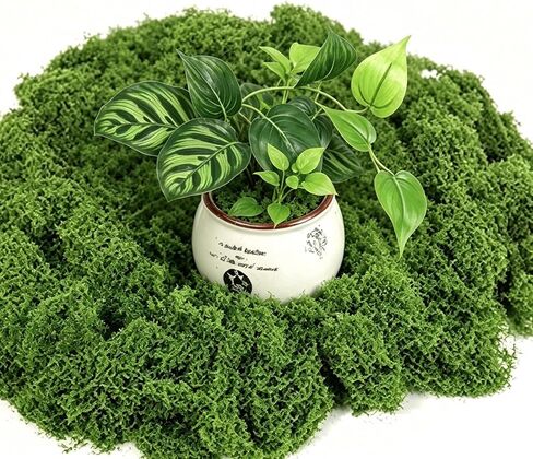 10.6OZ Artificial Fake Green Moss for Crafts Plants Indoor Decorating, Artificial Moss for Outdoor Planters, Fairy Garden Decor, DIY Table Centerpieces, Wedding Party Decoration in Kuwait
