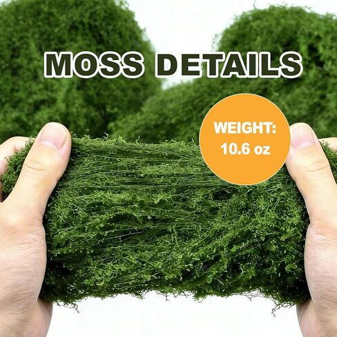 10.6OZ Artificial Fake Green Moss for Crafts Plants Indoor Decorating, Artificial Moss for Outdoor Planters, Fairy Garden Decor, DIY Table Centerpieces, Wedding Party Decoration in Kuwait