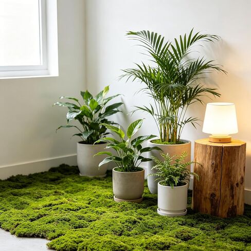 10.6OZ Artificial Fake Green Moss for Crafts Plants Indoor Decorating, Artificial Moss for Outdoor Planters, Fairy Garden Decor, DIY Table Centerpieces, Wedding Party Decoration in Kuwait