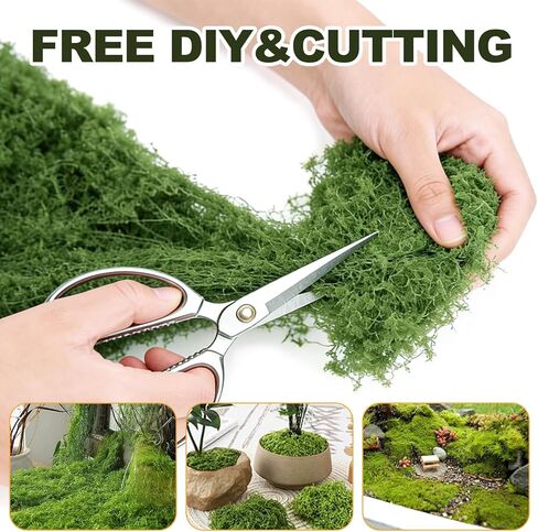 10.6OZ Artificial Fake Green Moss for Crafts Plants Indoor Decorating, Artificial Moss for Outdoor Planters, Fairy Garden Decor, DIY Table Centerpieces, Wedding Party Decoration in Kuwait