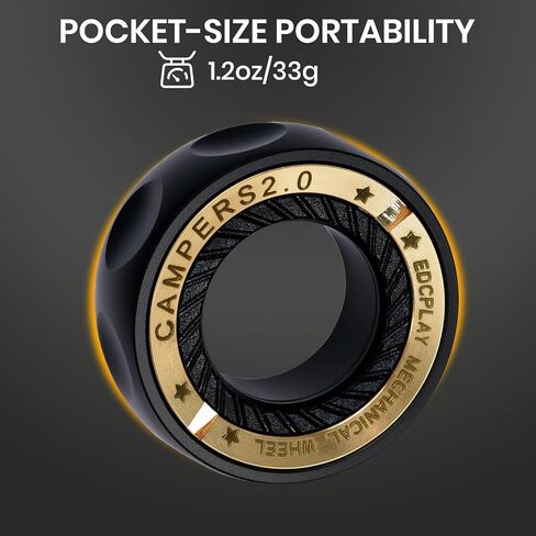 Fidget Spinnners Toy, EDC Metal Fidget Ring for Adults, ADHD & Anxiety Autism Stress Relief Cool Quiet Mechanical Wheel Toy (Black) in Kuwait